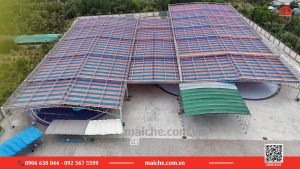 mái xếp hồ bơi công viên Vân Lại Viên