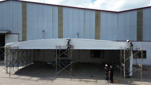 Mái che di động mở rộng không gian tại Tân Uyên