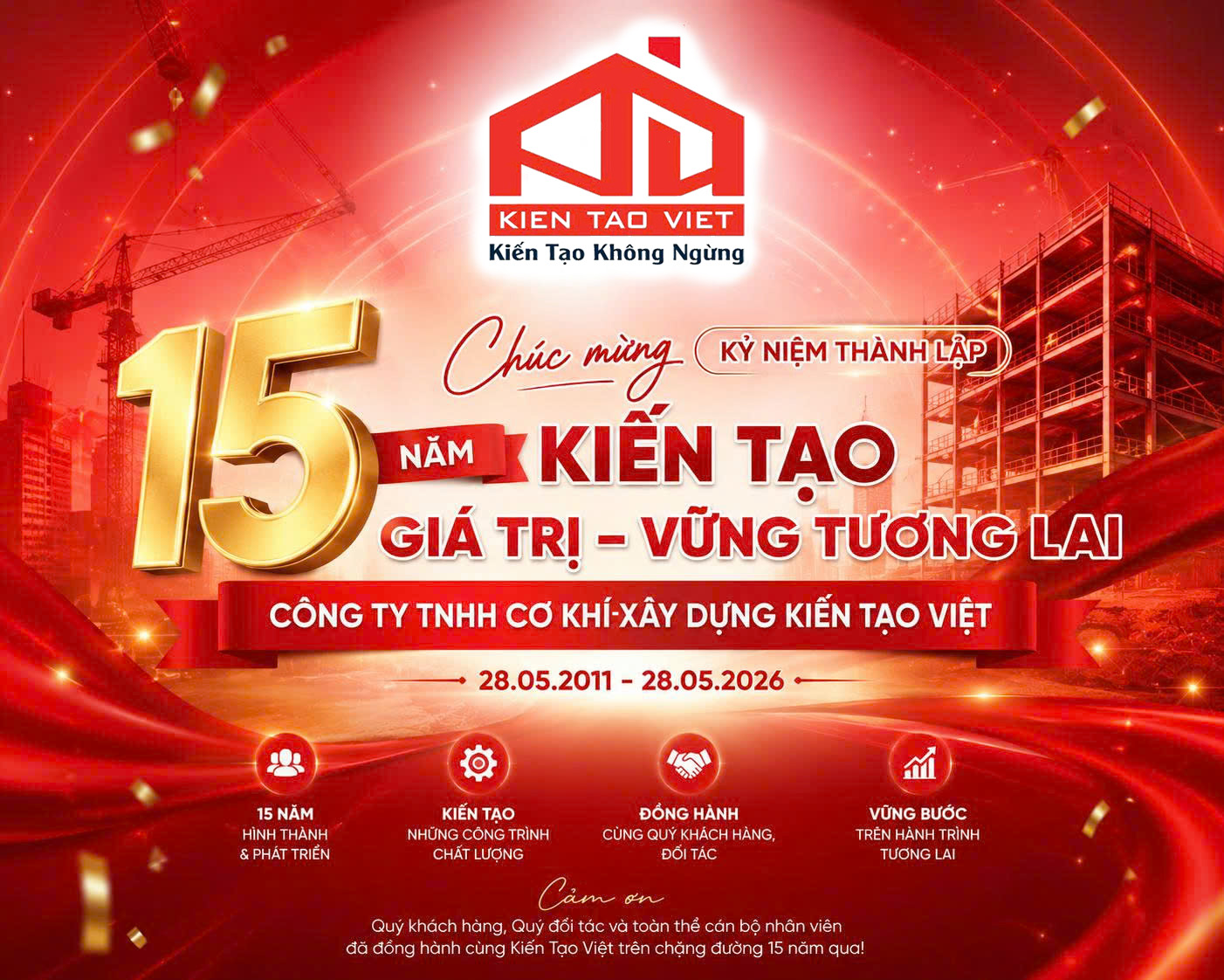 KIẾN TẠO VIỆT – HÀNH TRÌNH 15 NĂM KIẾN TẠO GIÁ TRỊ, VỮNG BƯỚC TƯƠNG LAI