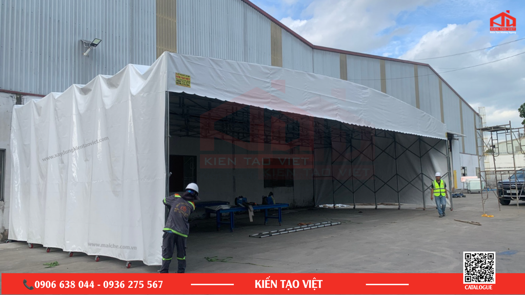 Bạt PVC dùng cho mái che di động