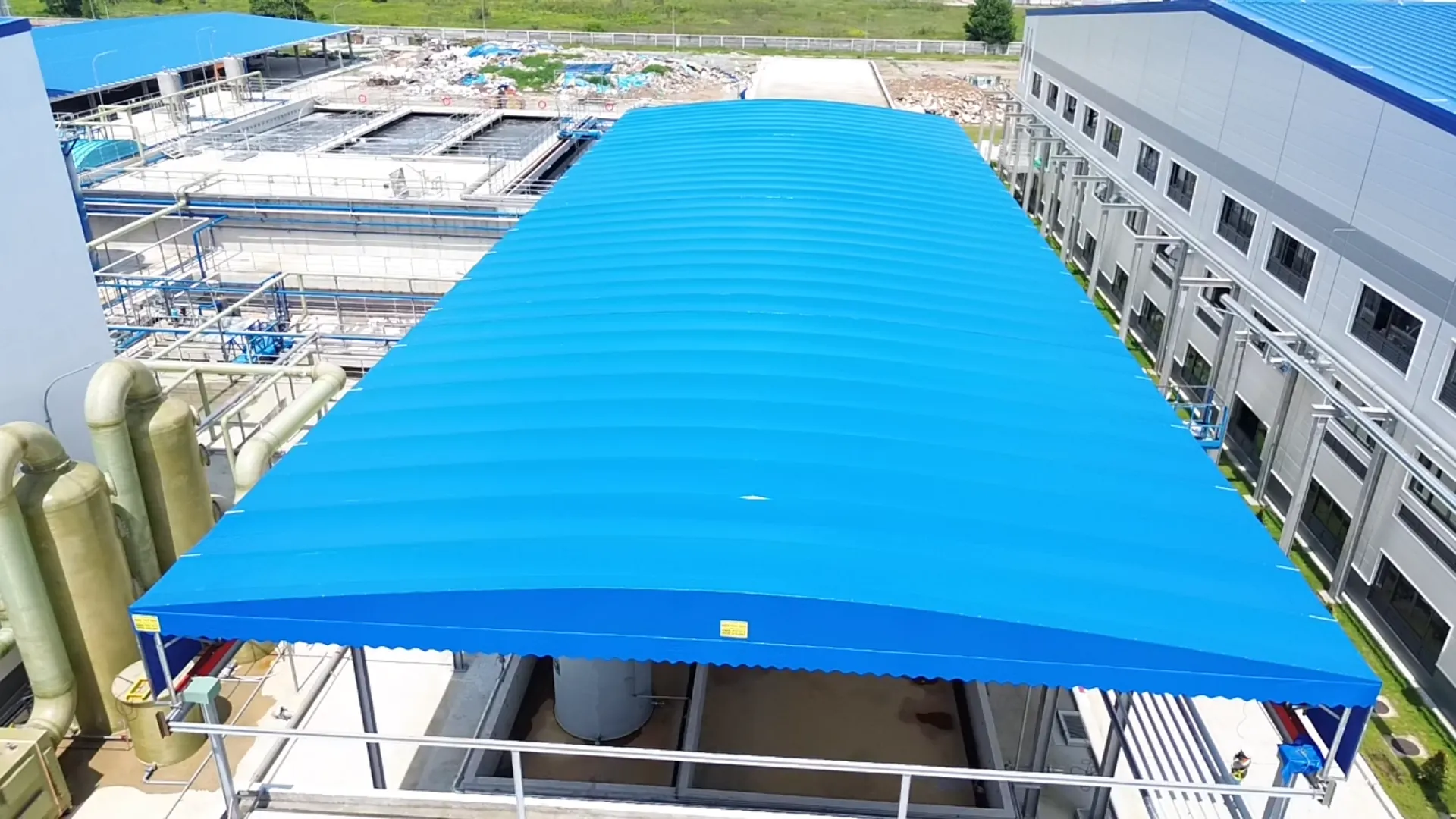 Mái che vòm di động tại Quảng Ngãi - Dự án AMAZING ECO TECH 850m²